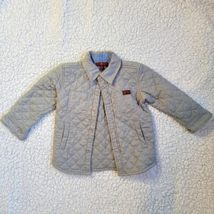 7 For All Mankind Gray Quilted Button Down Shirt Shacket 18 months